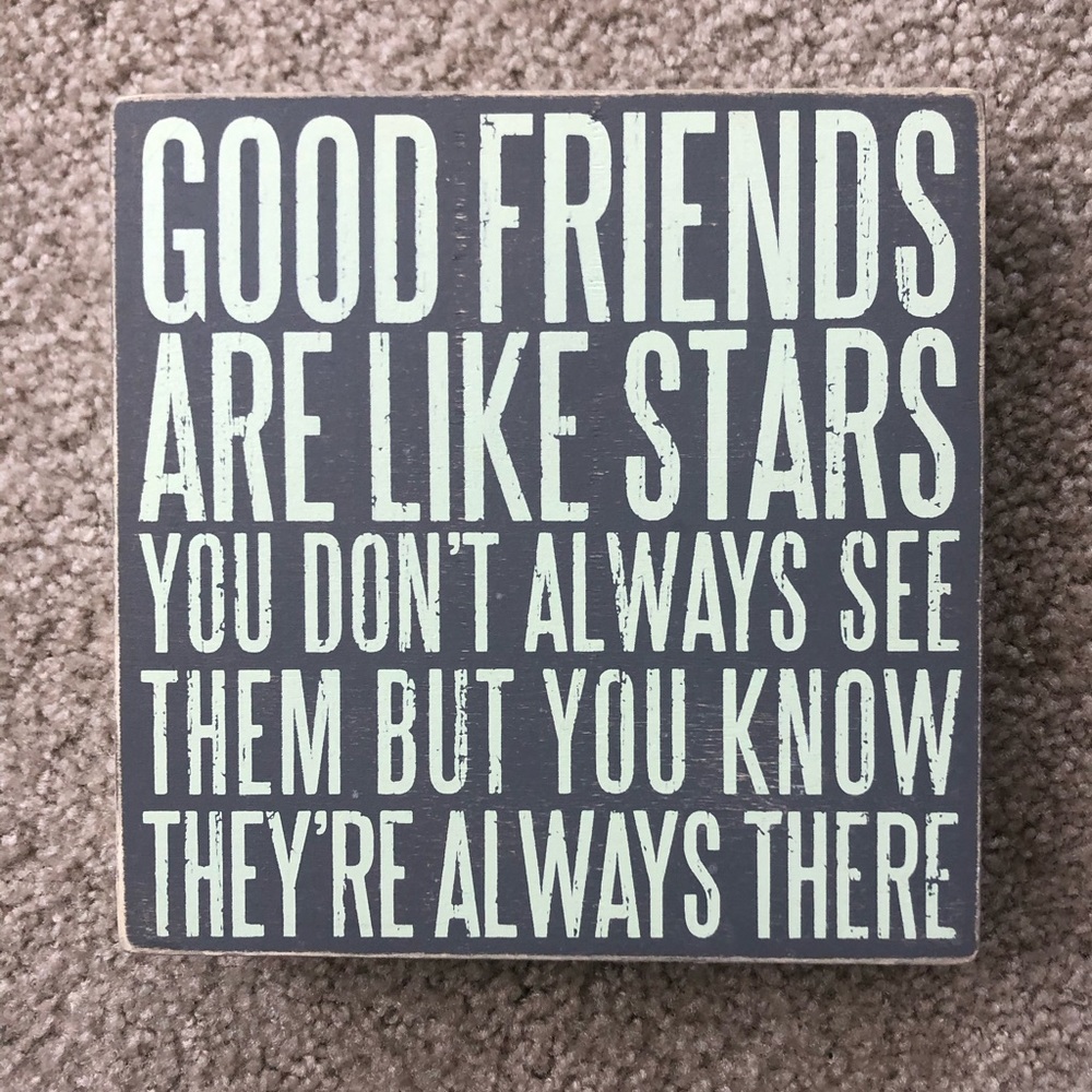 3/$20! Wooden Block “Good Friends” Art Decoration